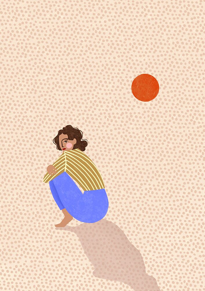Pensive Woman under Sun art print by Bea Muller for $57.95 CAD
