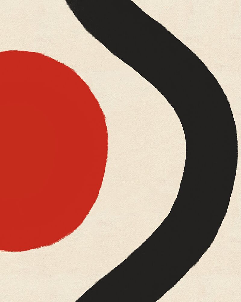 Abstract Red Black Curve art print by Deepthi S for $57.95 CAD