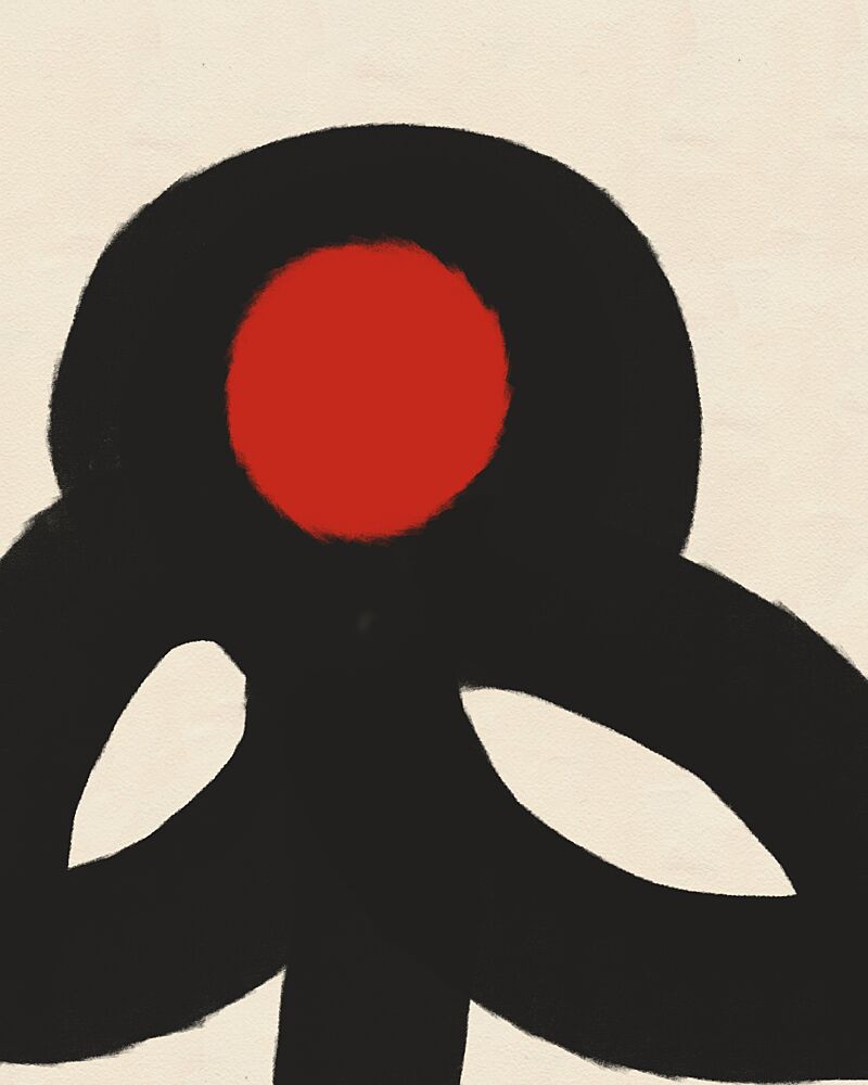 Minimal Red Black Shapes art print by Deepthi S for $57.95 CAD