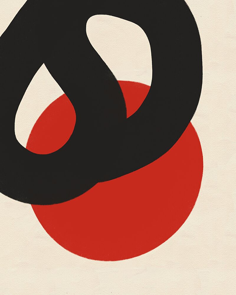 Abstract Red Black Shapes art print by Deepthi S for $57.95 CAD