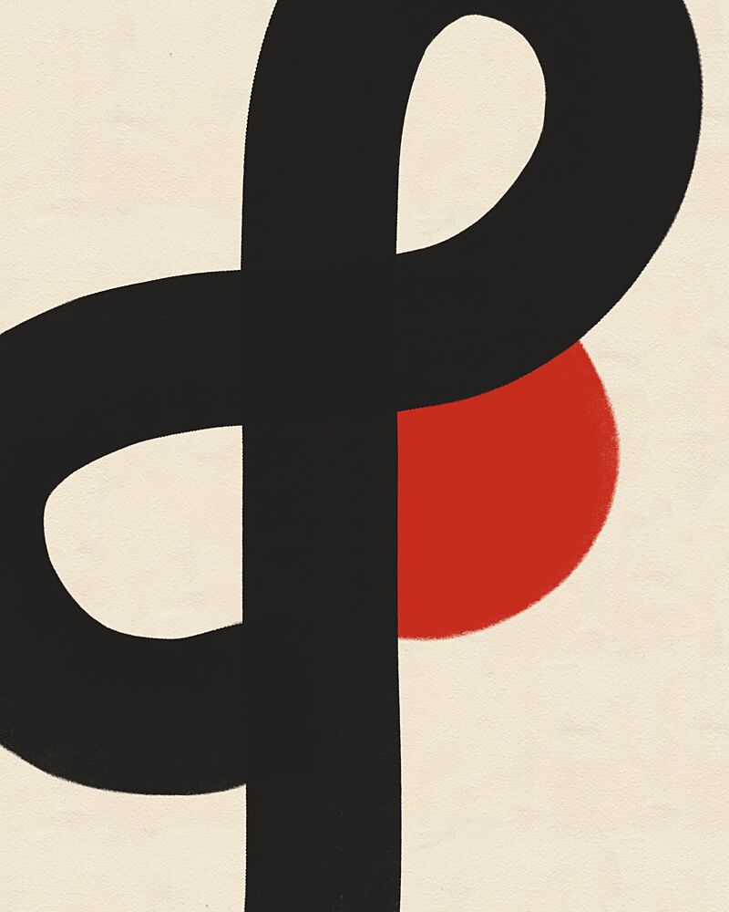Red Circle Black Lines art print by Deepthi S for $57.95 CAD