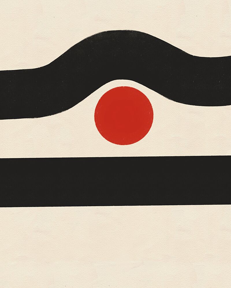 Black Lines Red Circle art print by Deepthi S for $57.95 CAD