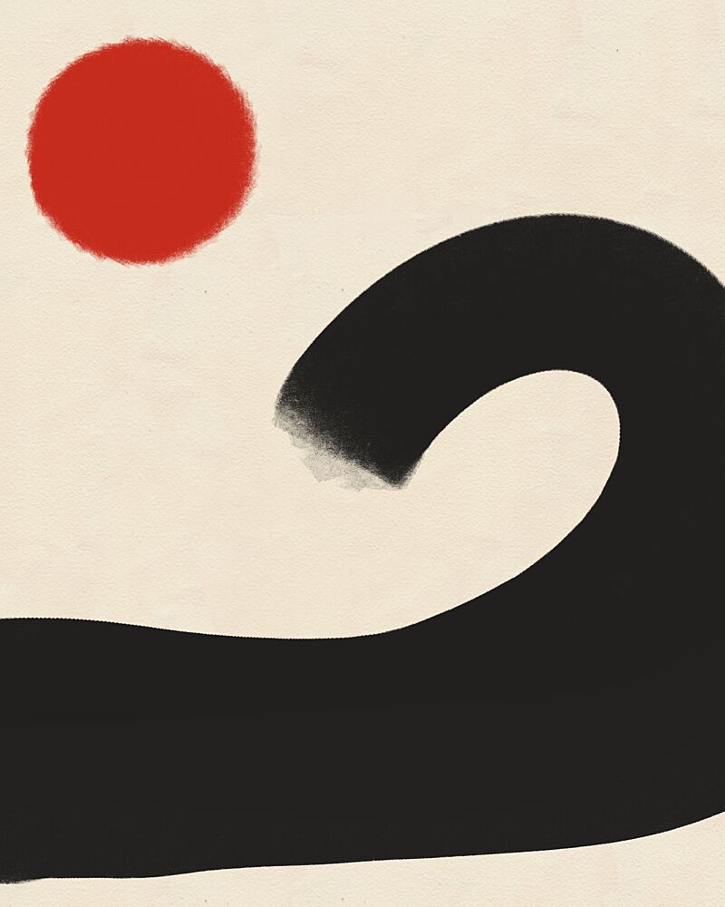 Red Sun Black Wave art print by Deepthi S for $57.95 CAD