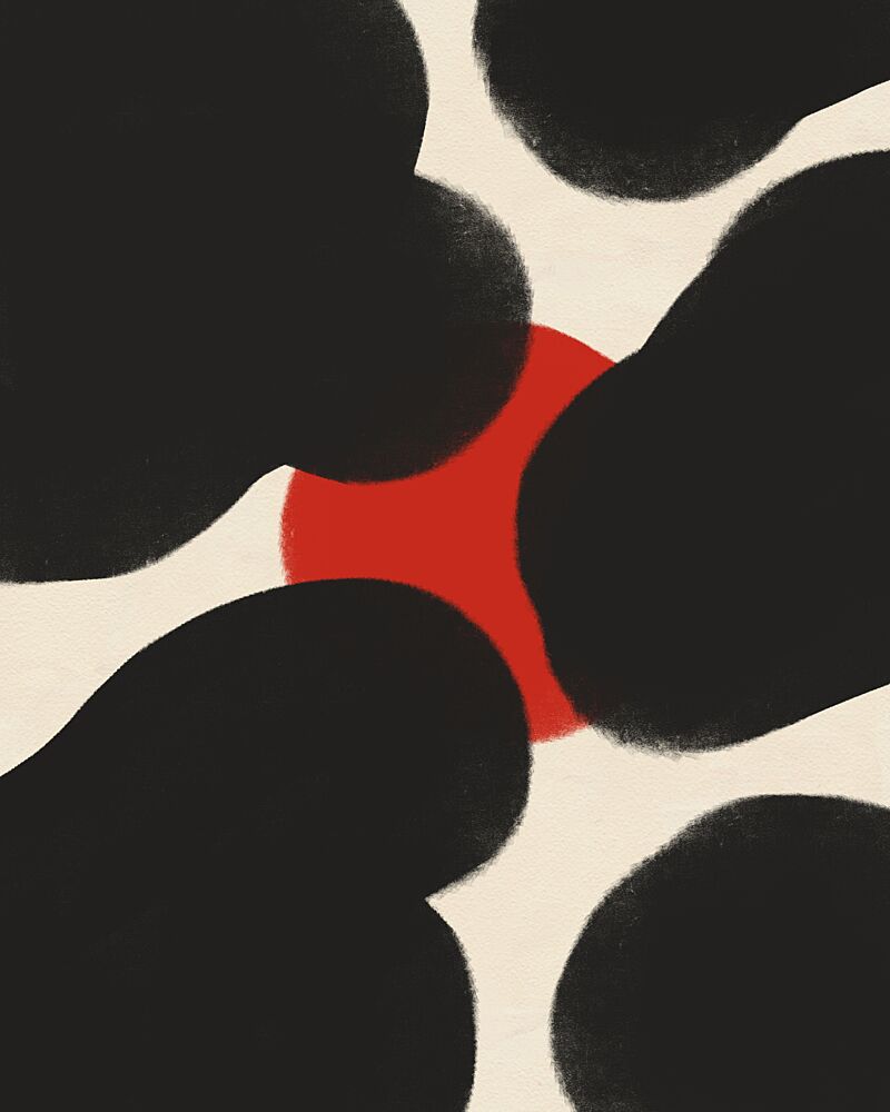 Organic Red Black Shapes art print by Deepthi S for $57.95 CAD