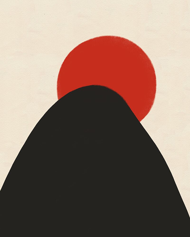 Japanese Sun Mountain art print by Deepthi S for $57.95 CAD