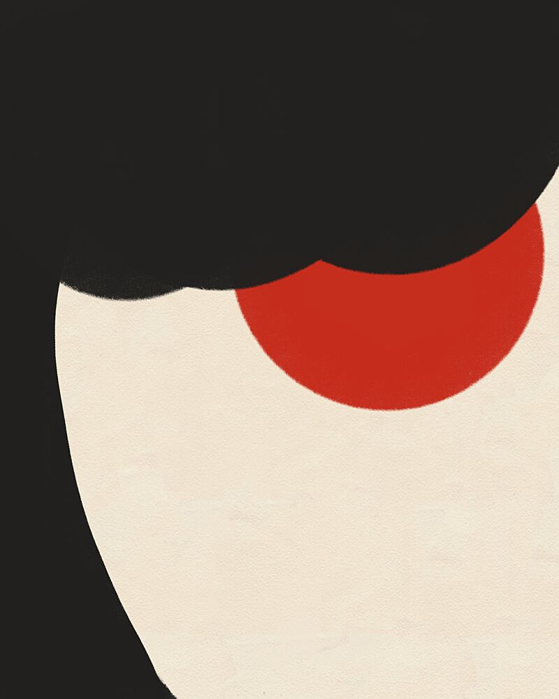 Minimalist Red Circle Face art print by Deepthi S for $57.95 CAD