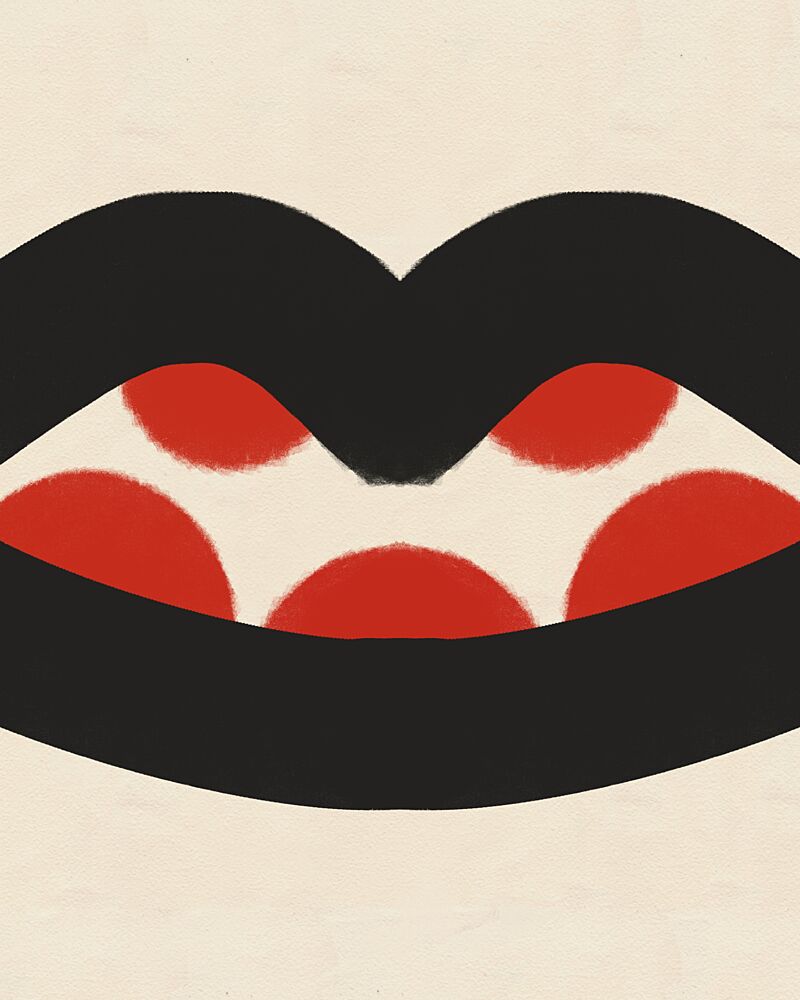 Black Lips Red Dots art print by Deepthi S for $57.95 CAD