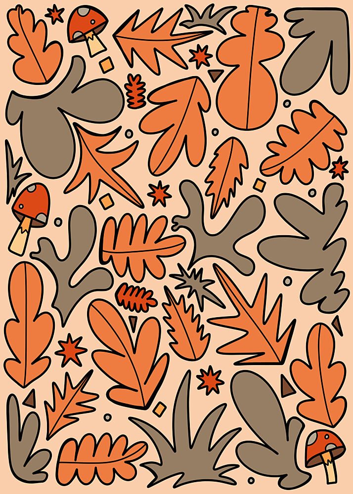 Autumn Leaves and Mushrooms art print by Stephen Wade for $57.95 CAD