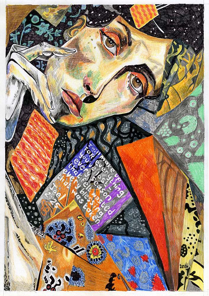Inspirational Collage Portrait art print by Loretta van der Westhuizen for $57.95 CAD