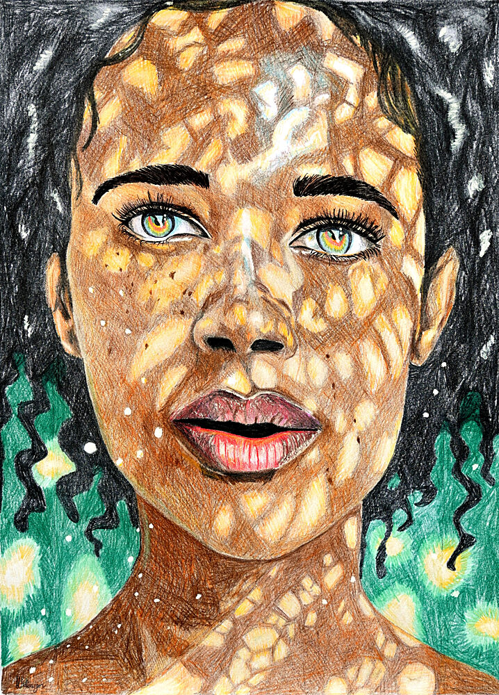 Woman under Dappled Light art print by Loretta van der Westhuizen for $57.95 CAD