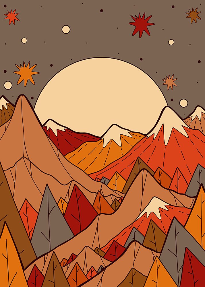 Warm Autumn Mountains art print by Stephen Wade for $57.95 CAD