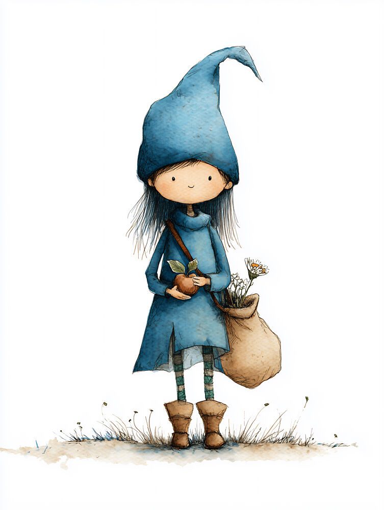 Little Blue Hat Girl art print by Annika Persson for $57.95 CAD