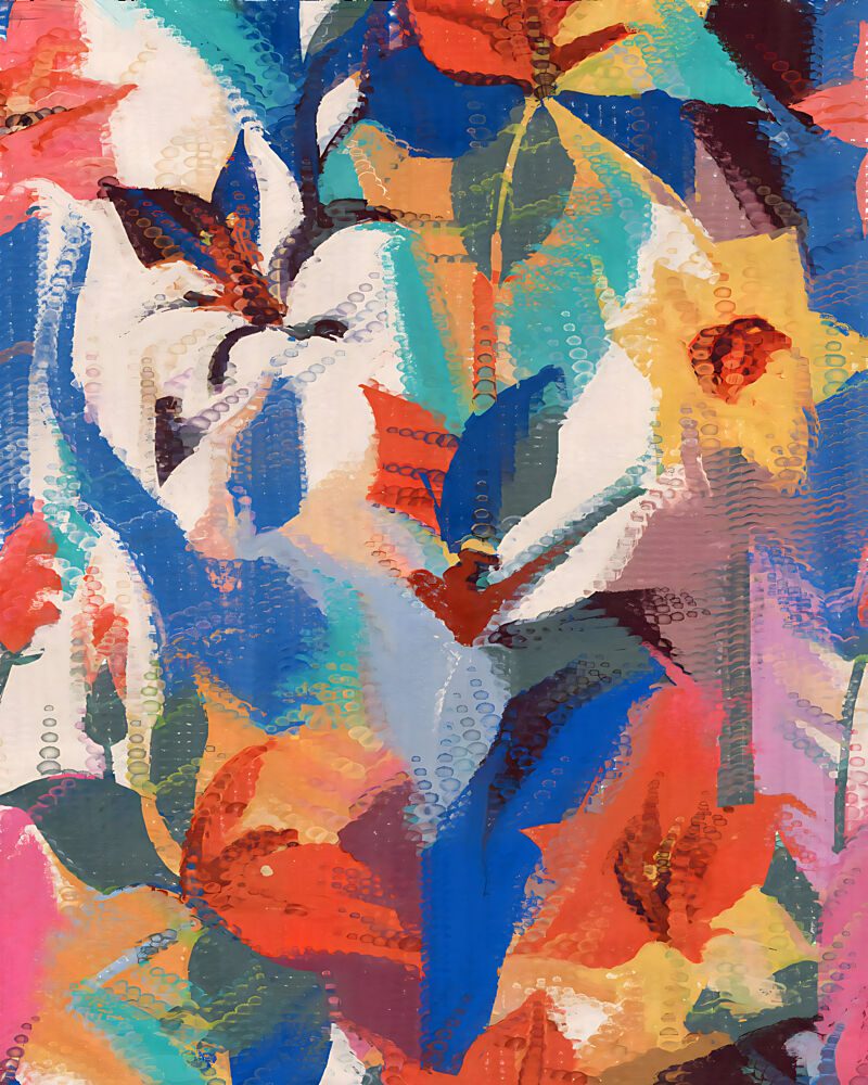 Vibrant Abstract Flowers art print by Uma Gokhale for $57.95 CAD