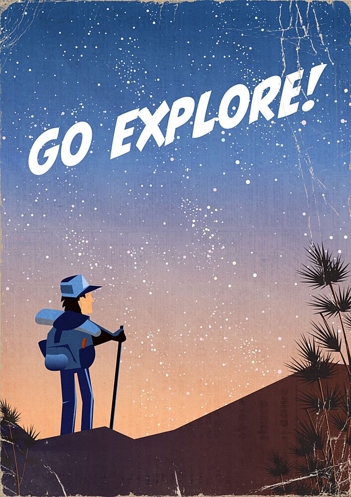Go Explore under Stars art print by Nicholas for $57.95 CAD