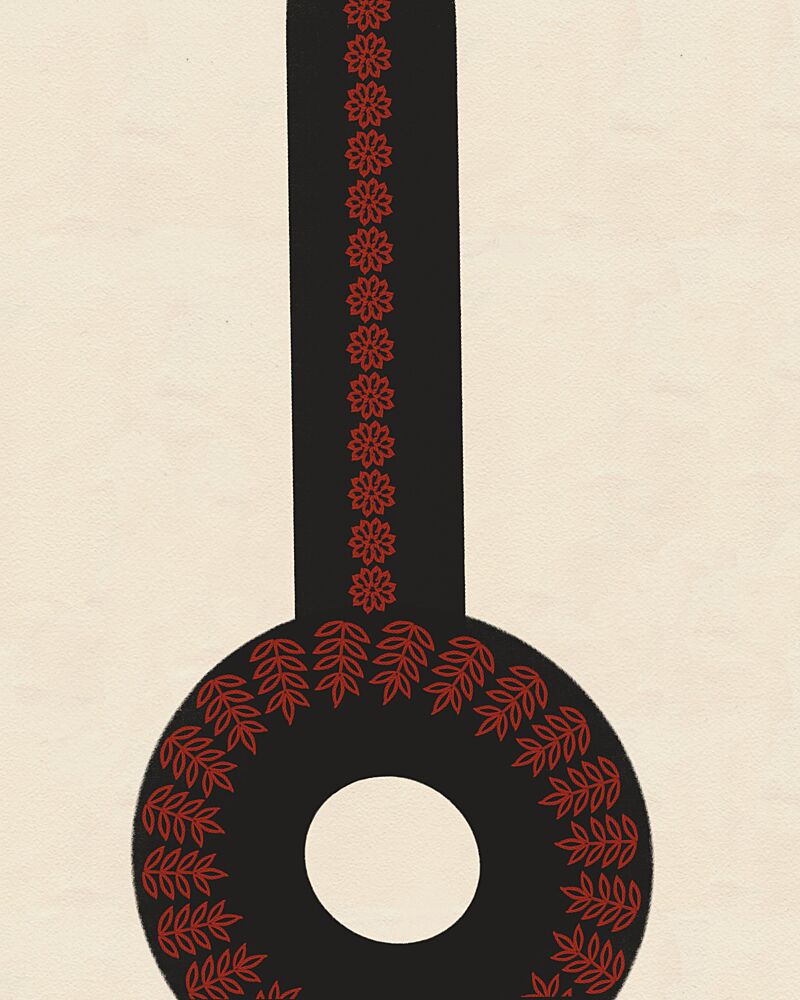 Black Floral Geometric Shape art print by Deepthi S for $57.95 CAD