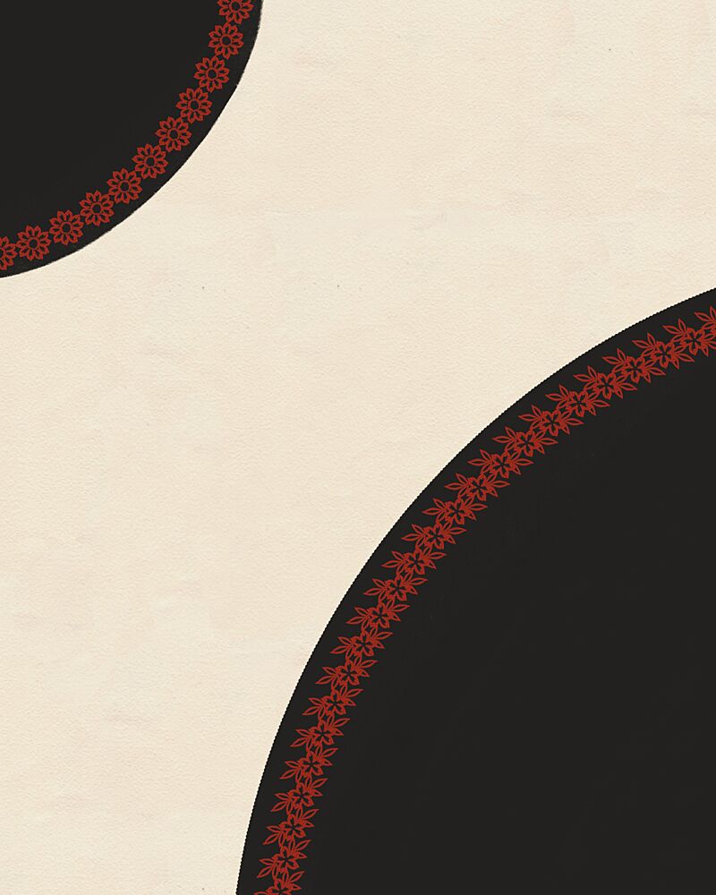 Black Red Floral Curves art print by Deepthi S for $57.95 CAD