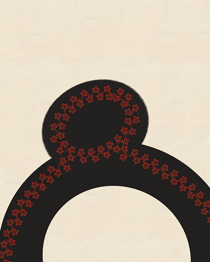 Black Floral Loop art print by Deepthi S for $57.95 CAD