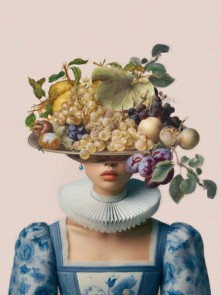 Renaissance Woman Fruit Platter art print by Marja van den Hurk for $57.95 CAD