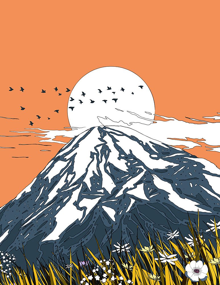 Mount Fuji Golden Hour art print by Nicholas for $57.95 CAD