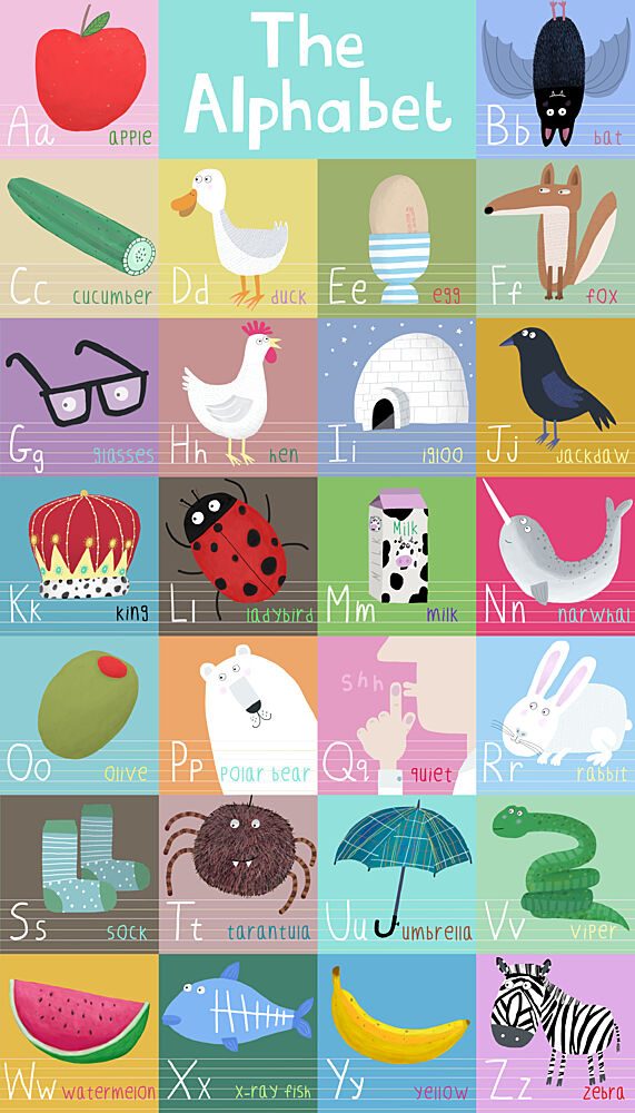 Colorful Kids Alphabet art print by Carla Daly for $57.95 CAD