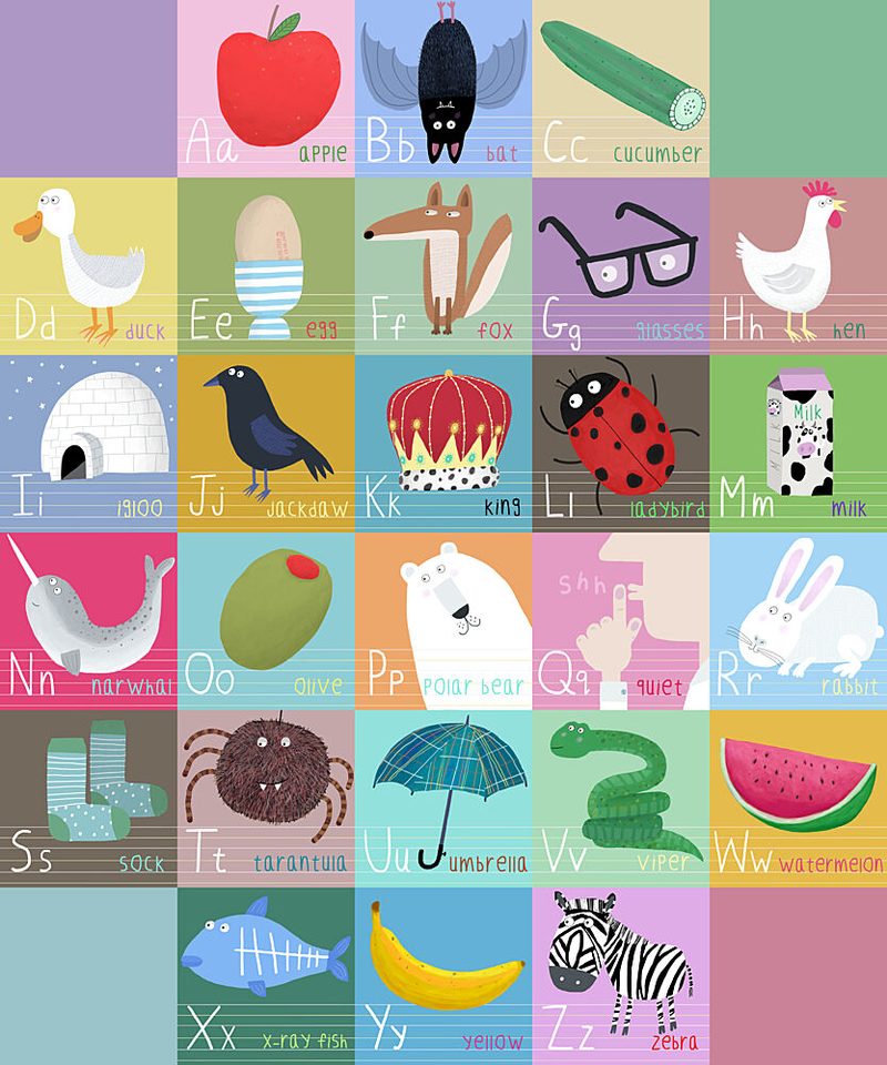 Colorful Kids Alphabet art print by Carla Daly for $57.95 CAD