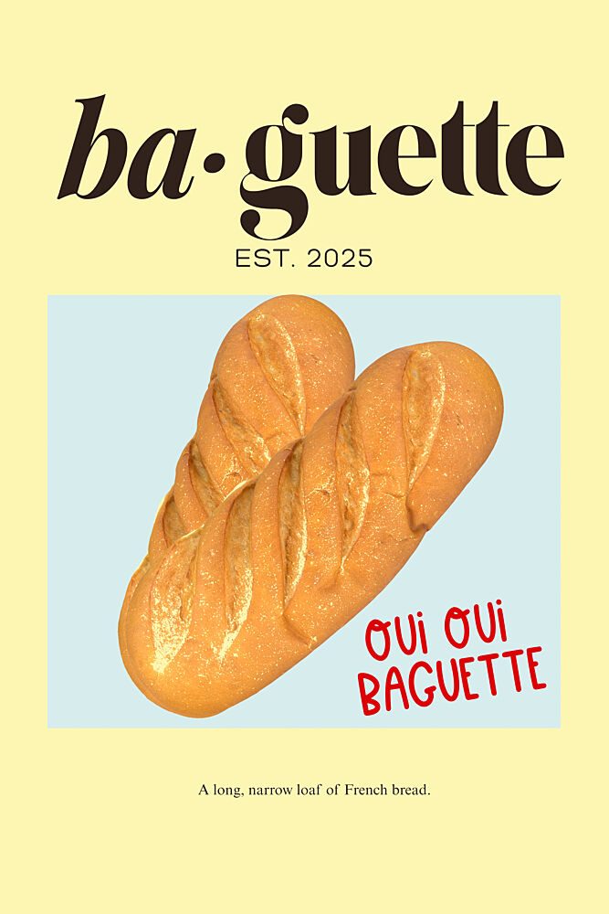 Oui Oui Baguette art print by Elizabeth C for $57.95 CAD