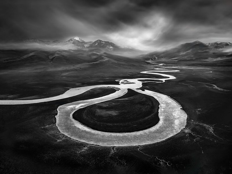 Winding River Landscape art print by Irene Wu for $57.95 CAD