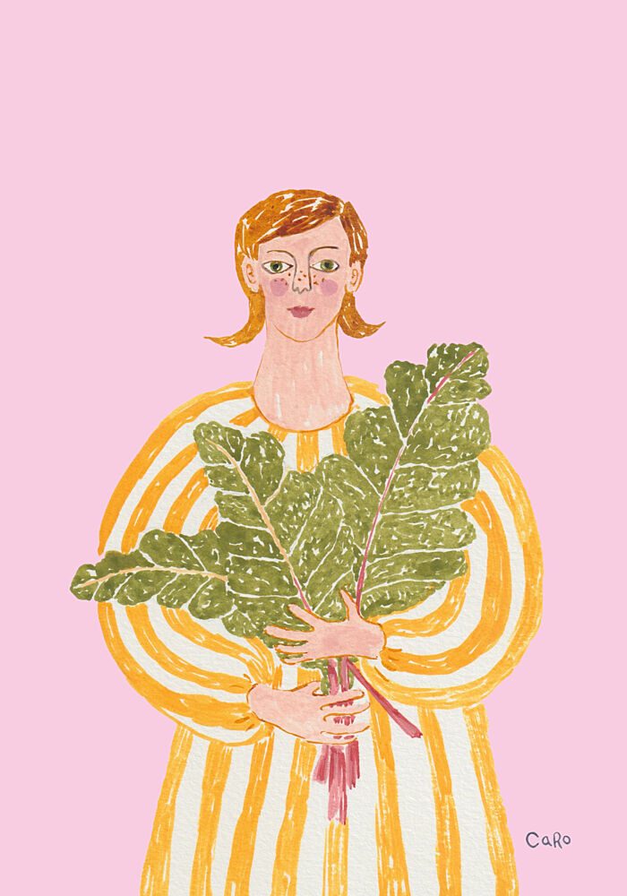 Woman with Fresh Greens art print by Caroline Roberts for $57.95 CAD
