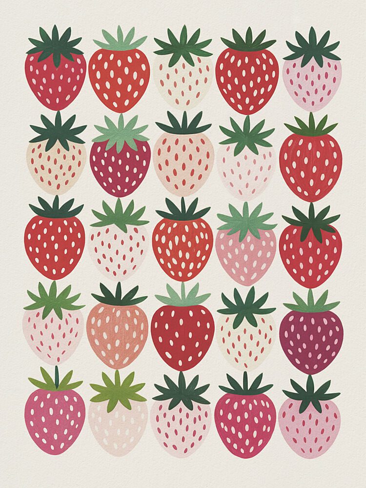Assorted Strawberry Pattern art print by Andreas Magnusson for $57.95 CAD
