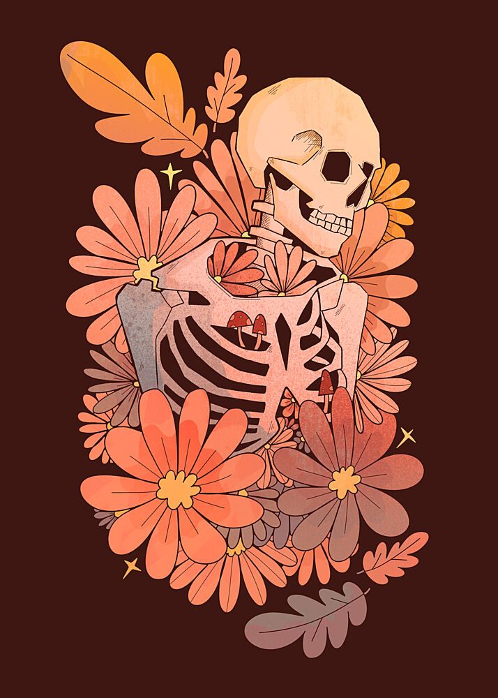 Autumn Skeleton Flowers art print by Stephen Wade for $57.95 CAD