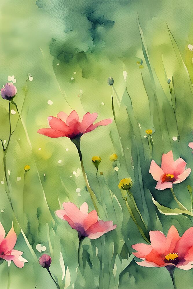 Pink Watercolor Bloom art print by Ohkimiko for $57.95 CAD