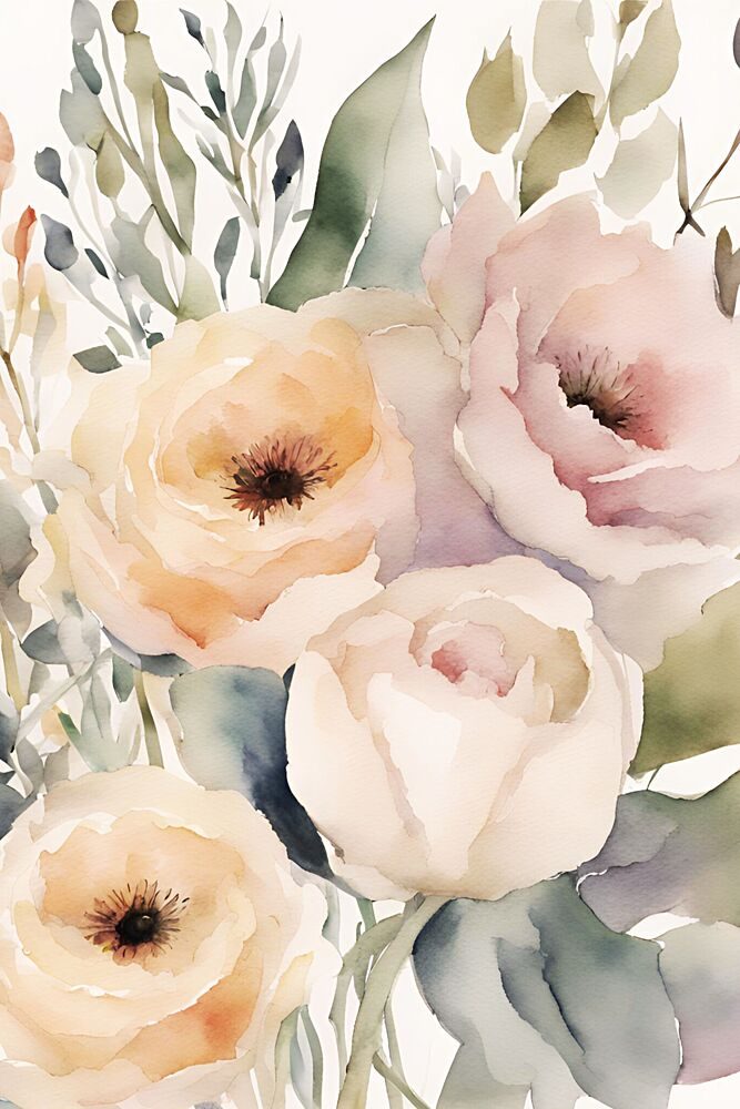 Soft Pastel Blooms art print by Ohkimiko for $57.95 CAD