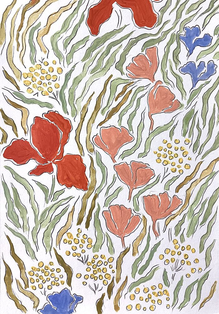 Vibrant Floral Garden art print by Rushati Chowdhury for $57.95 CAD