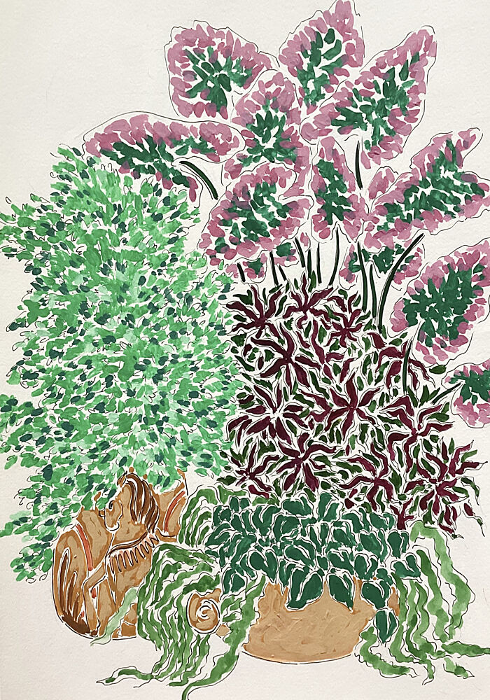Vibrant Potted Plants art print by Rushati Chowdhury for $57.95 CAD