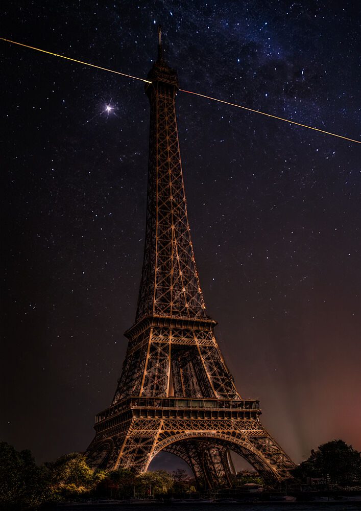 Eiffel Tower Starry Night art print by Laruelle Philippe for $57.95 CAD