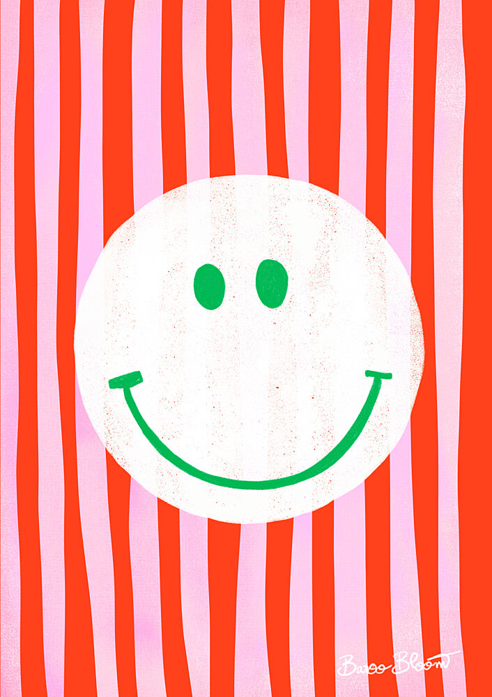 Happy Striped Smile art print by Baroo Bloom for $57.95 CAD