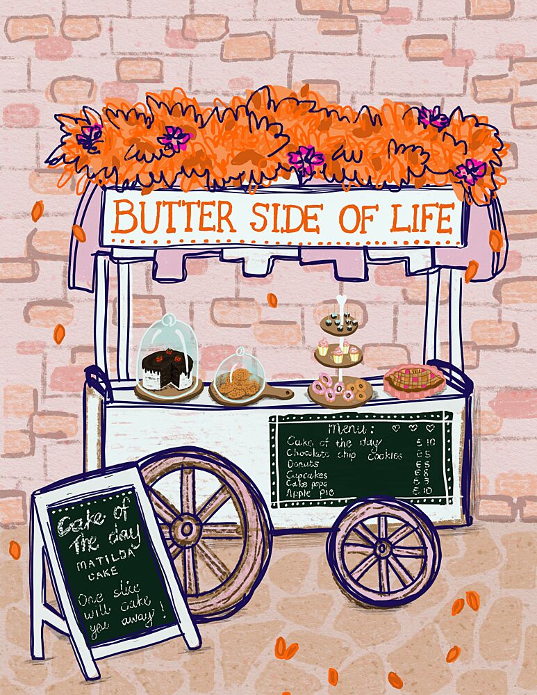 Whimsical Dessert Cart art print by Art by the Ocean for $57.95 CAD