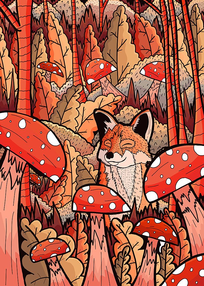 Sleeping Forest Fox art print by Stephen Wade for $57.95 CAD