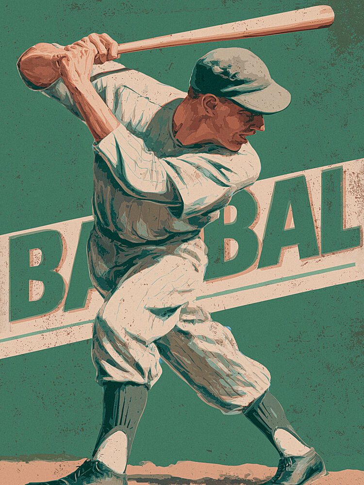 Classic Baseball Batter art print by Pictufy Studio IV for $57.95 CAD