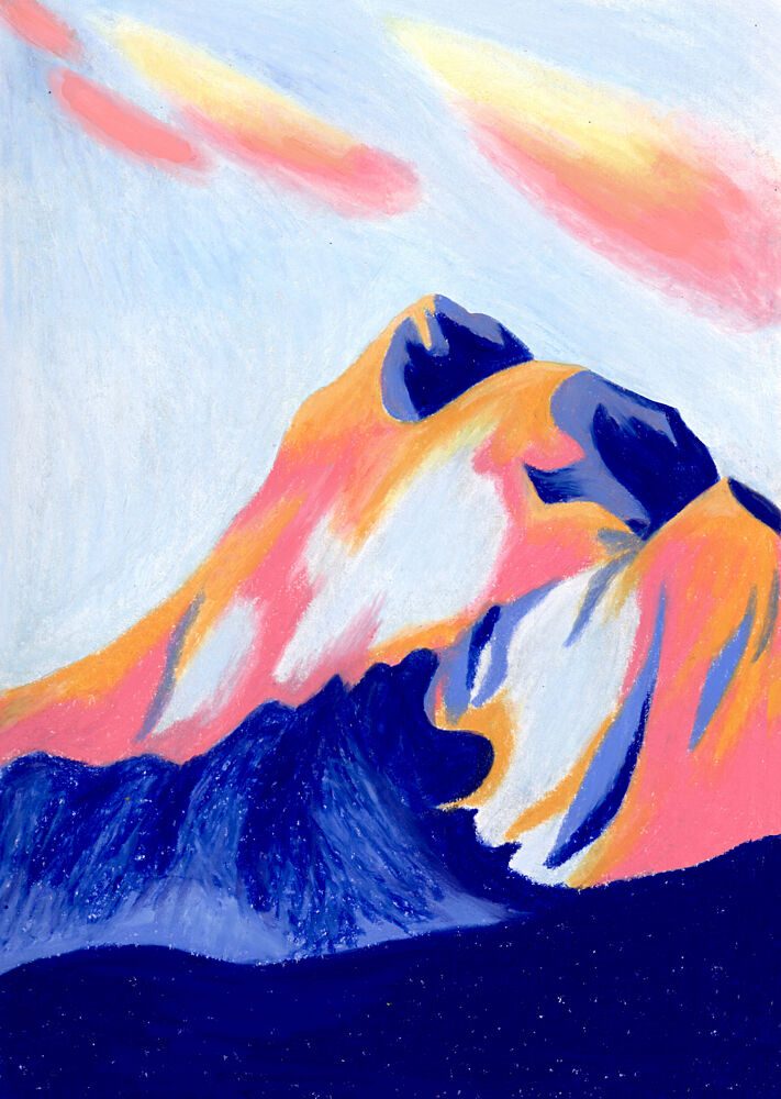 Vibrant Mountain Sky art print by Julie Lesouef for $57.95 CAD