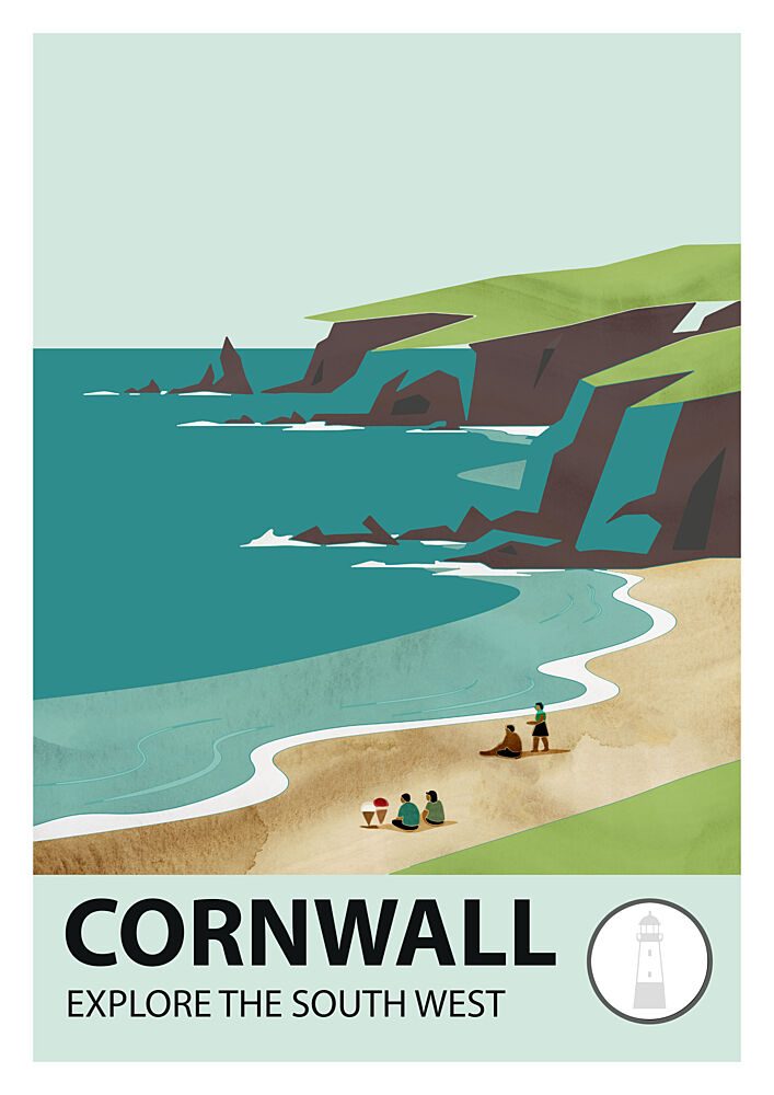 Cornwall Coastal View art print by Casa Cartissi for $57.95 CAD