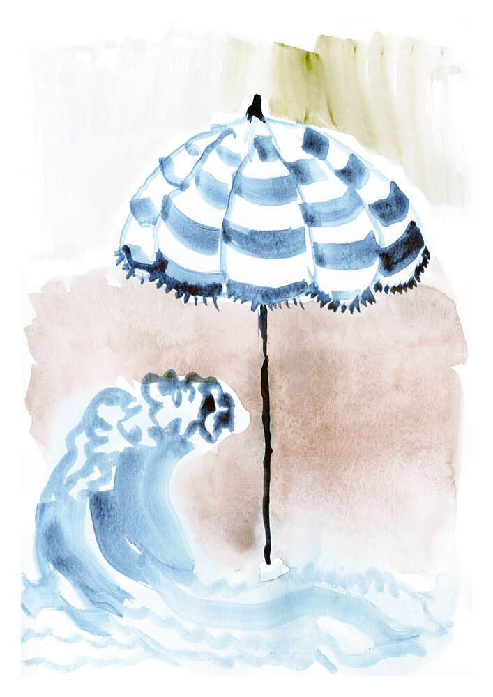 Striped Beach Day art print by Cartissi for $57.95 CAD