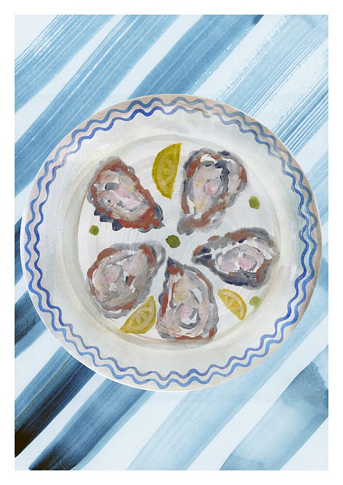 Fresh Oysters and Lemon art print by Cartissi for $57.95 CAD