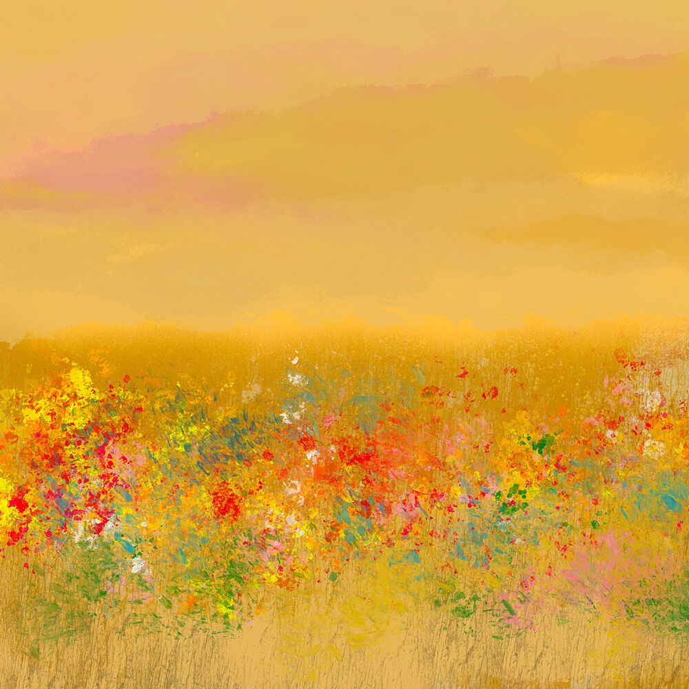 Vibrant Flower Meadow art print by Cesare Bellassai Art for $57.95 CAD