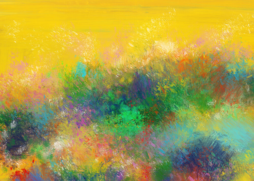 Vibrant Abstract Flower Field art print by Cesare Bellassai Art for $57.95 CAD
