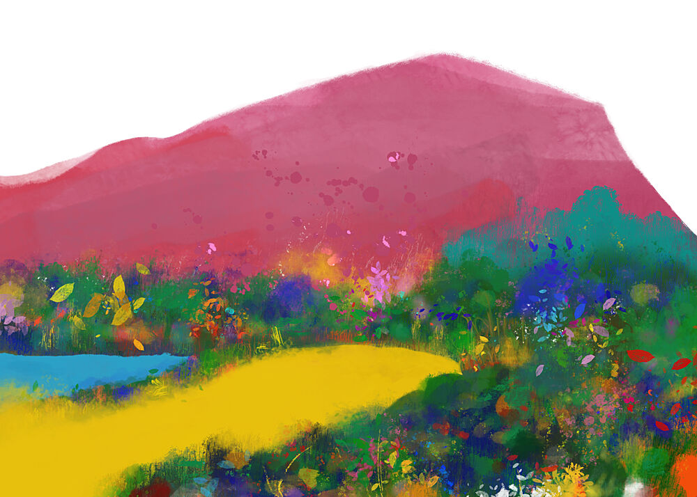 Vibrant Mountain Path art print by Cesare Bellassai Art for $57.95 CAD