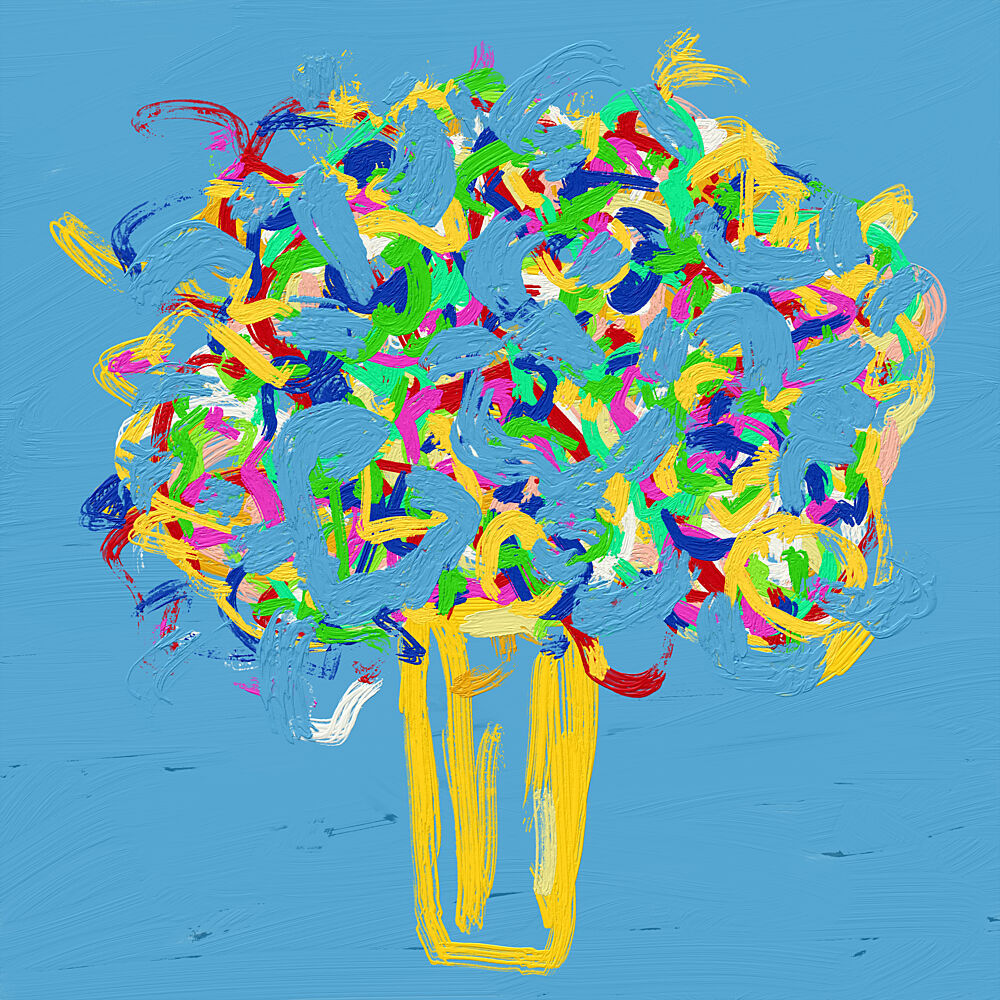 Vibrant Abstract Bouquet art print by Cesare Bellassai Art for $57.95 CAD
