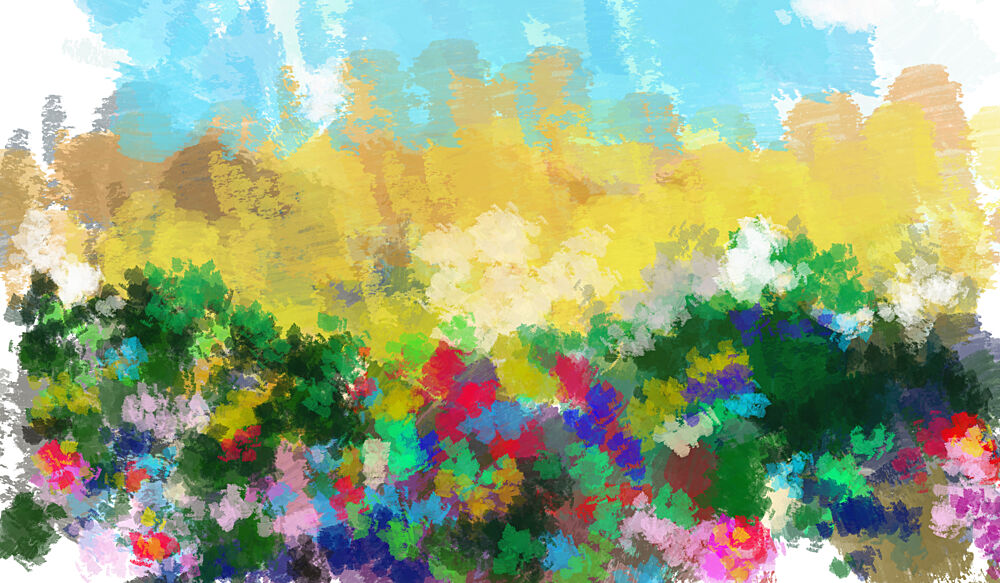 Vibrant Flower Field art print by Cesare Bellassai Art for $57.95 CAD
