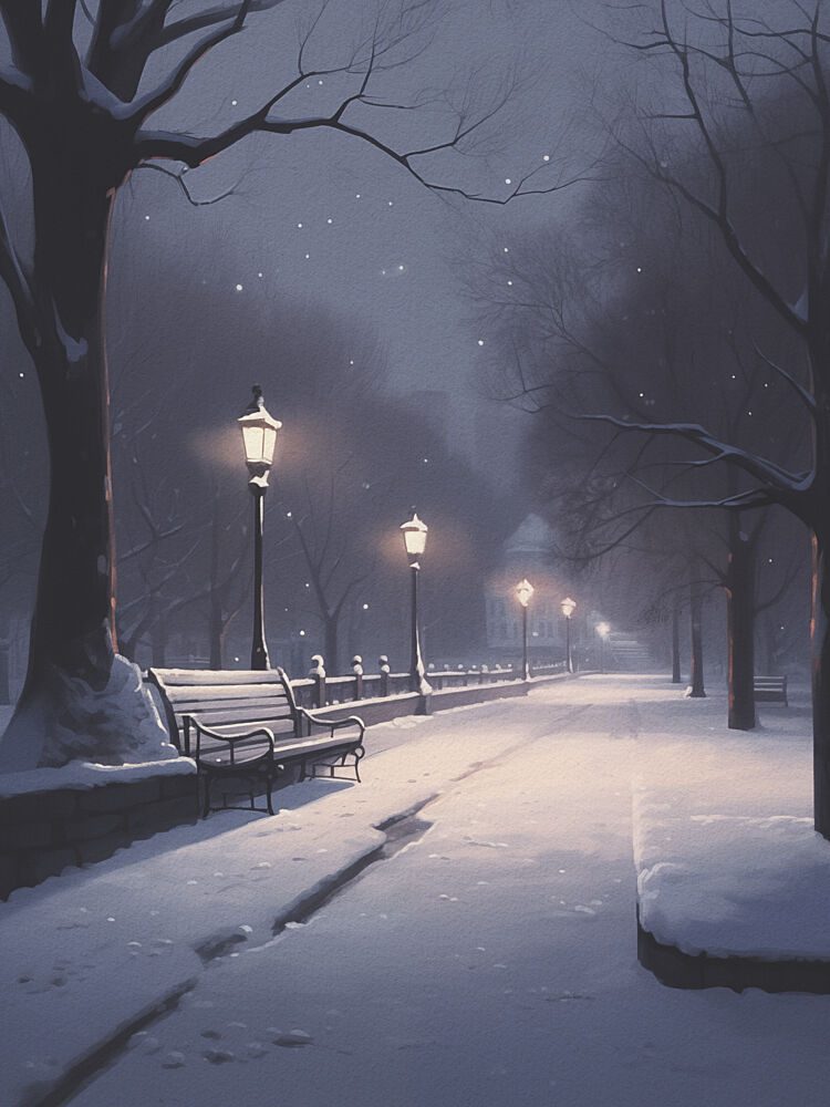 Snowy Winter Night art print by Andreas Magnusson for $57.95 CAD