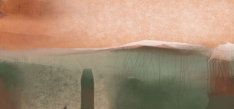 Serene Abstract Landscape art print by Mansi Saxena for $57.95 CAD